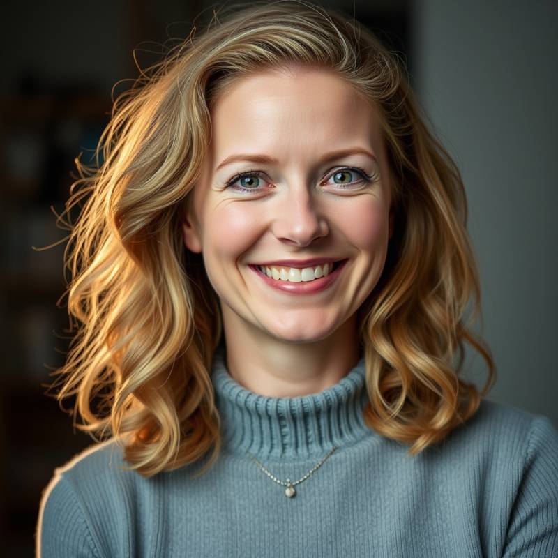 Portræt af Anna Holm, en professionel fotograf med et venligt smil
